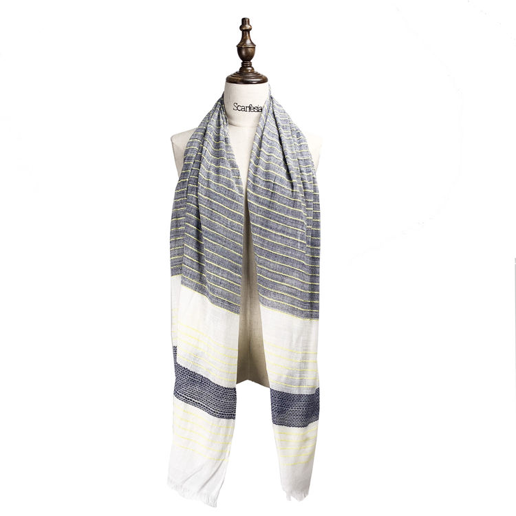 COTTON DOBBY STRIPE SCARF – Scarfesia